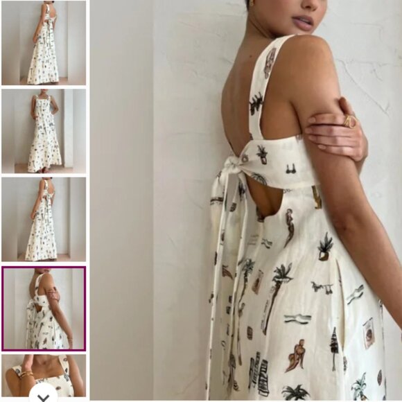 🌴 Commense Tropical Print Knotted Long Dress – Size M (NWOT) - Picture 3 of 9